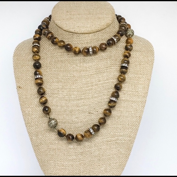 New Chloe + Isabel Tiger Eye Convertible Necklace - Picture 2 of 12